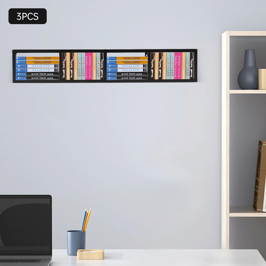 Wall Mount Video Game Storage Shelf CD DVD Media Organizer Rack Holder 34inch O2581