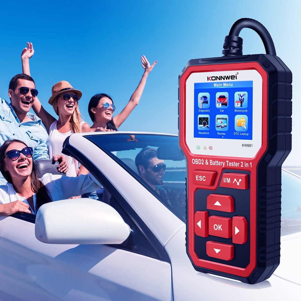OBD2 Scanner Battery Load Tester 2 in 1 Automotive Diagnostic Scan Tool Pack of 2 F9558