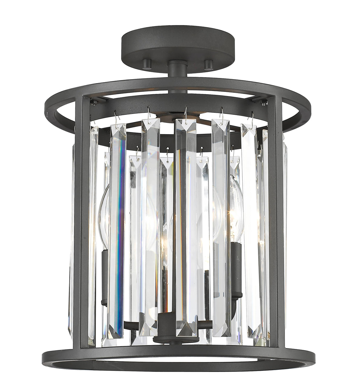 Bronze 3 Light Semi Flush Mount C2065