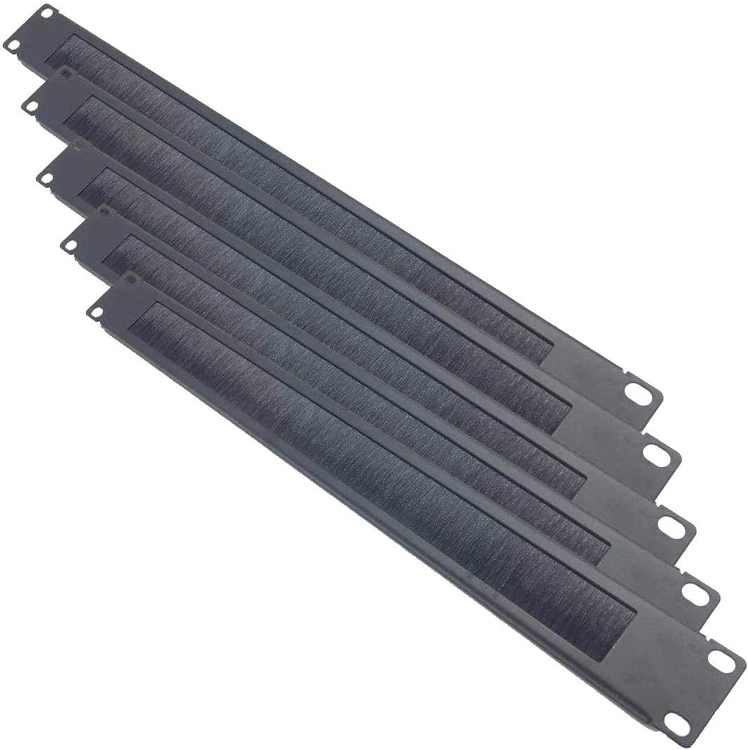 5 Pack 1U Horizontal Brush Cable Manager for 19 Inch Server Rack J374