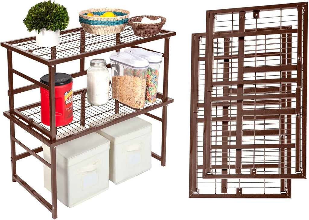 Stackable Steel Storage Shelf 2-Pack White A2515