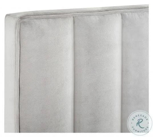 Light Gray King Velvet Channel Headboard W139194