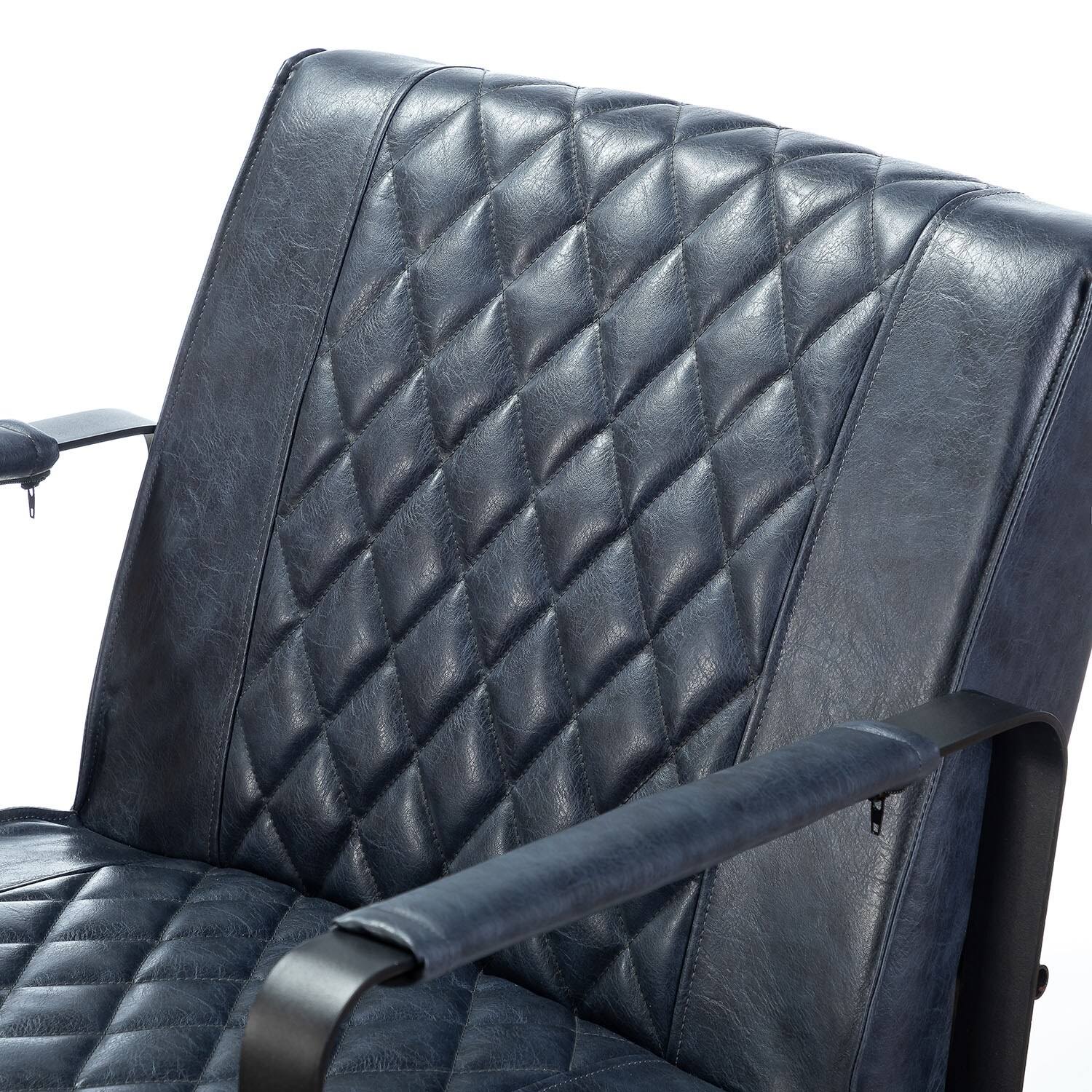 Blue PU Tufted Back Chair U202669