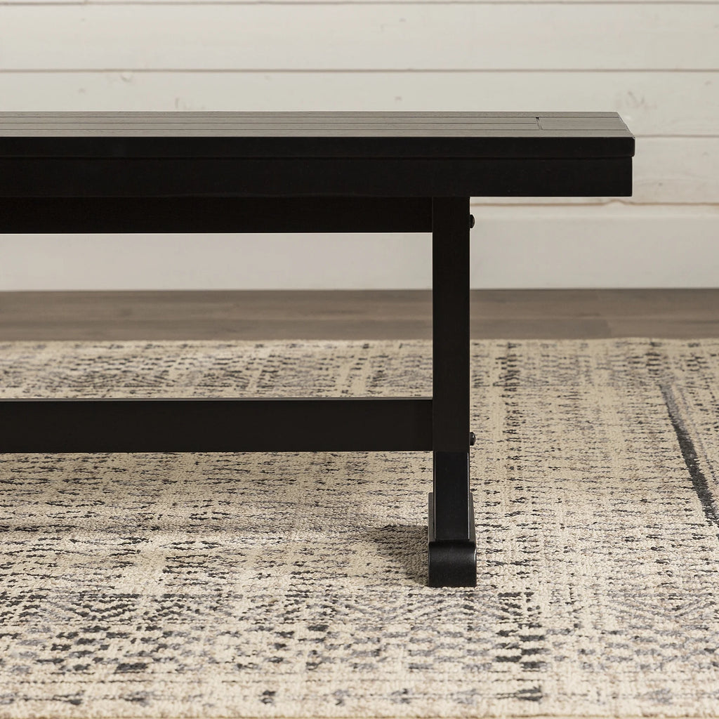 Antique Black Wood Bench I993