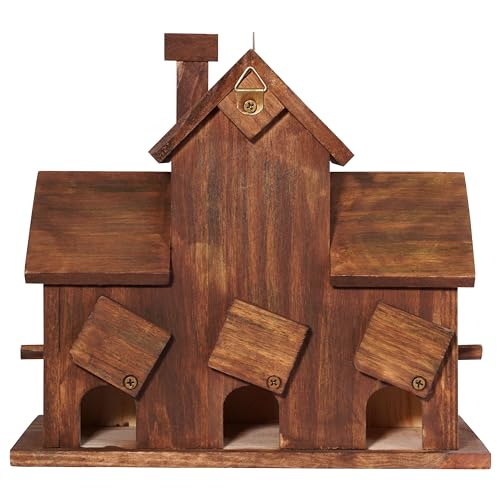 3 Hole Bird House with Bird Feeder W8175