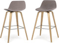 26 Inch Bentwood Counter Height Stool Set Of 2 Mocha Polyester Linen M592