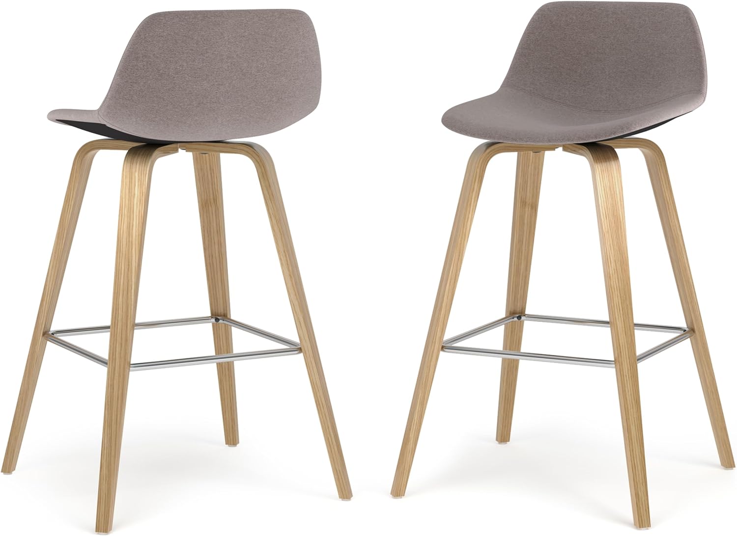 26 Inch Bentwood Counter Height Stool Set Of 2 Mocha Polyester Linen M592