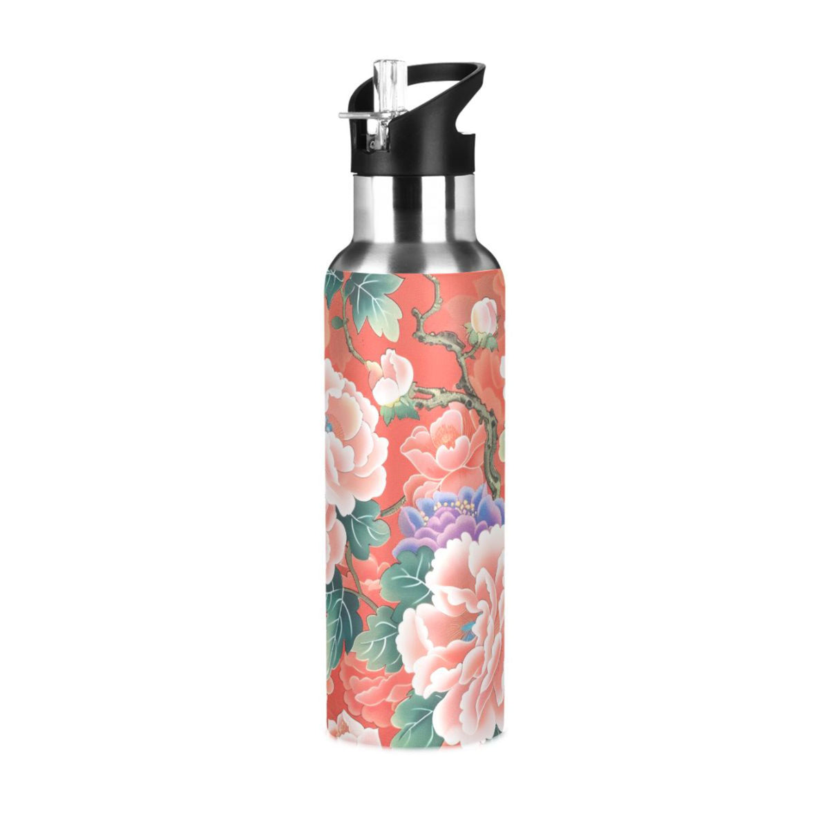20 oz Insulated Stainless Steel Water Bottle with Straw Lid K70461