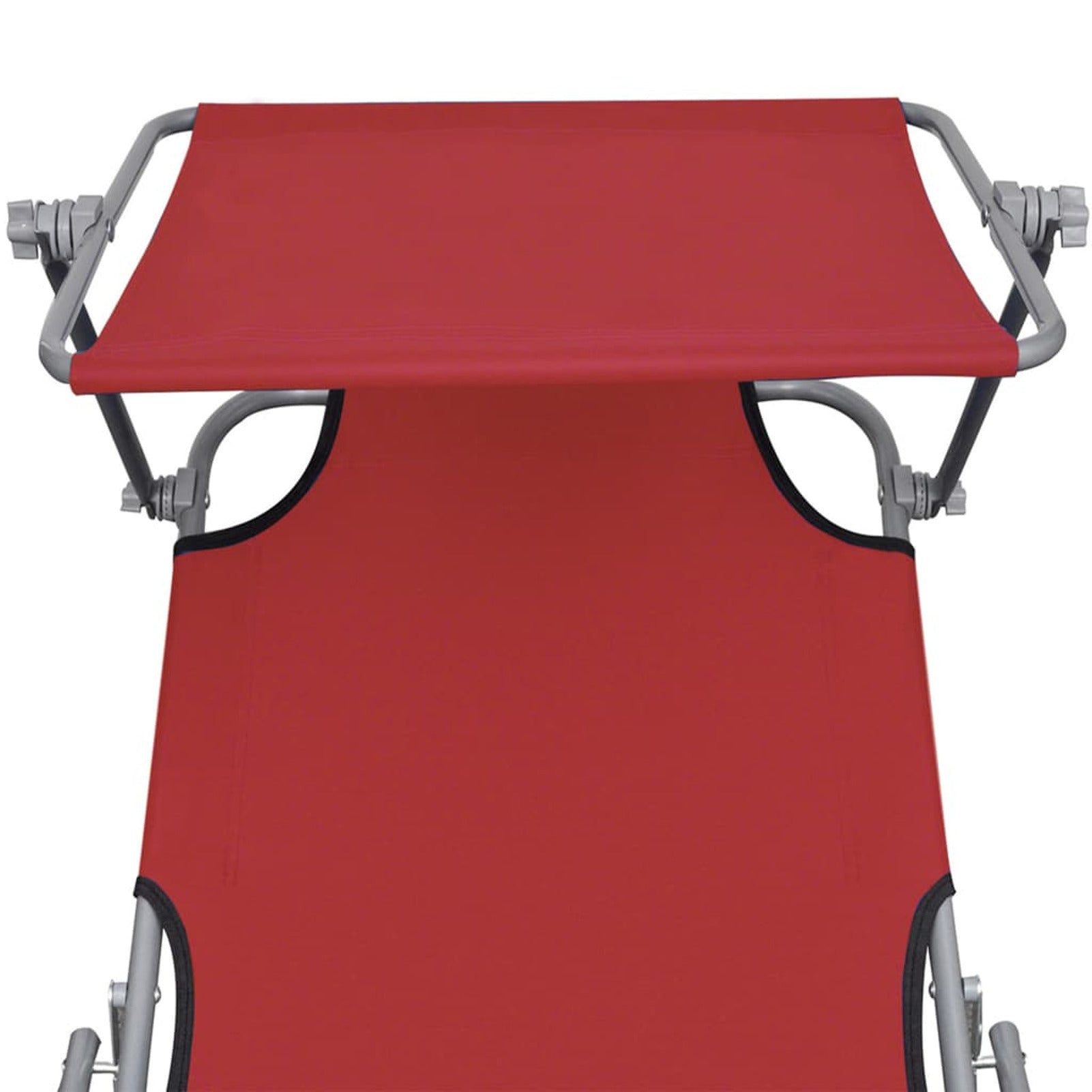 Red Aluminum Adjustable Chaise Chair with Canopy N65028