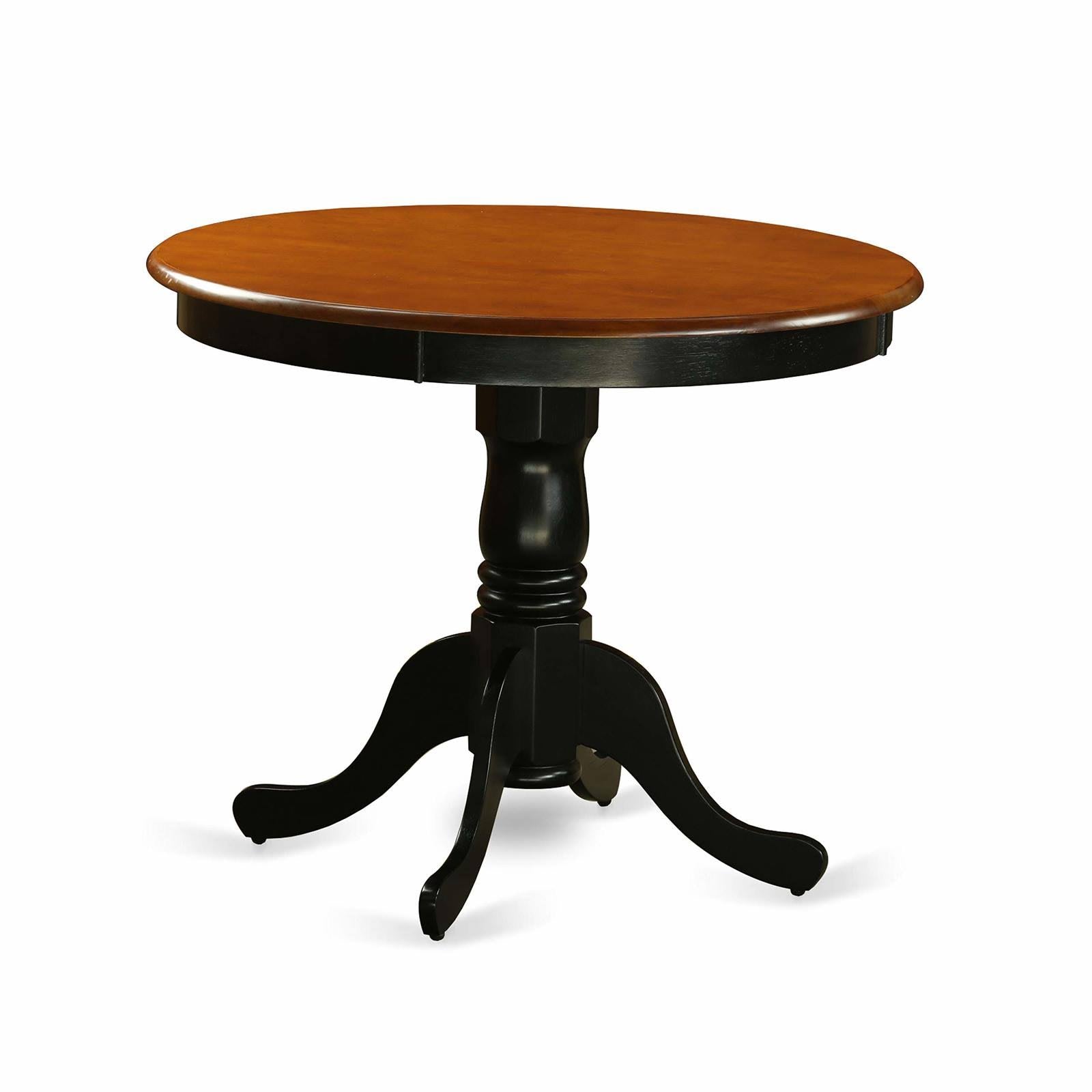 Antique Table Round with Black and Cherry Finish I90419