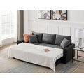 Linen Reversible Sleeper Sectional Sofa with Storage and 2 Stools Steel Gray I443044