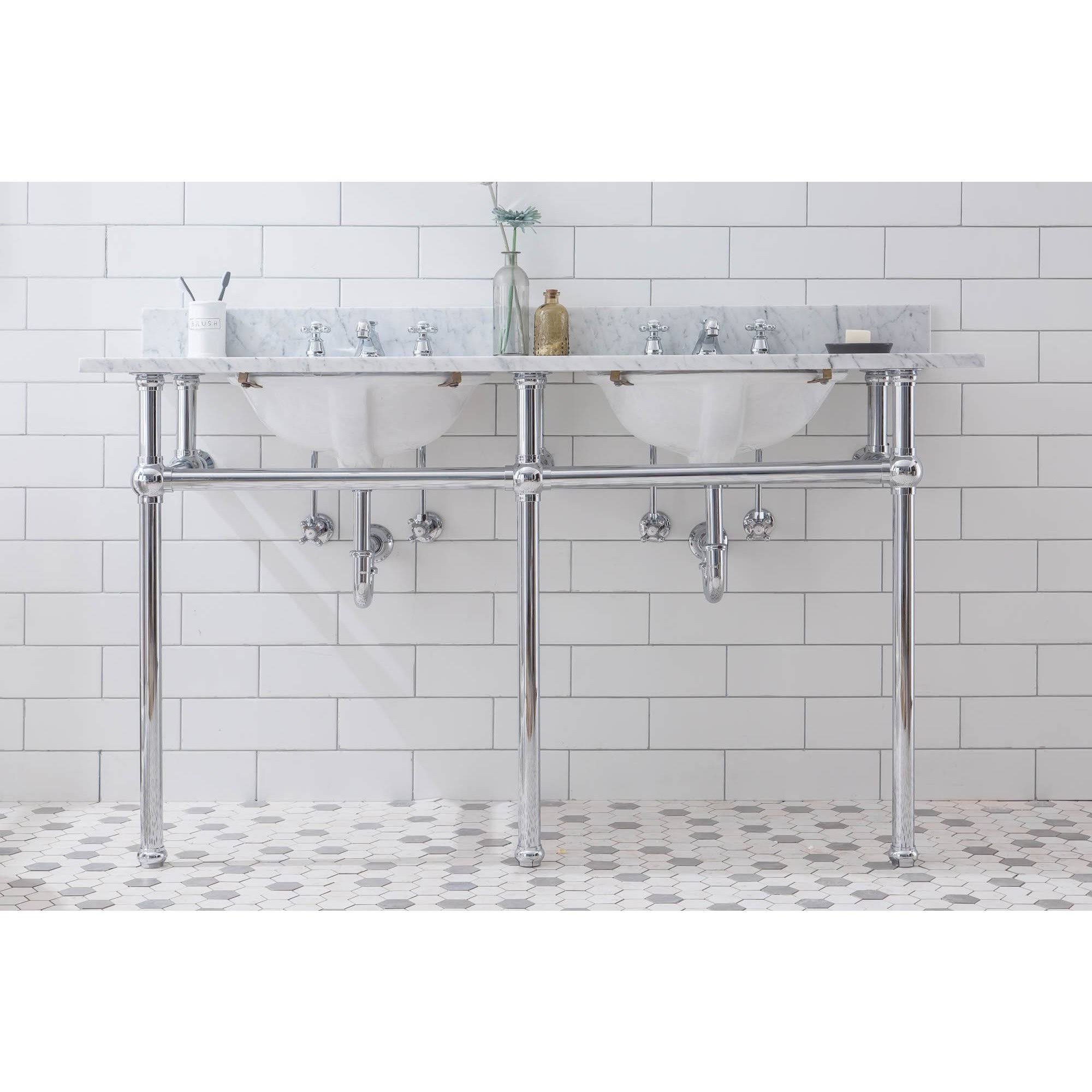 60x22 Double Wash Stand in Chrome P62699