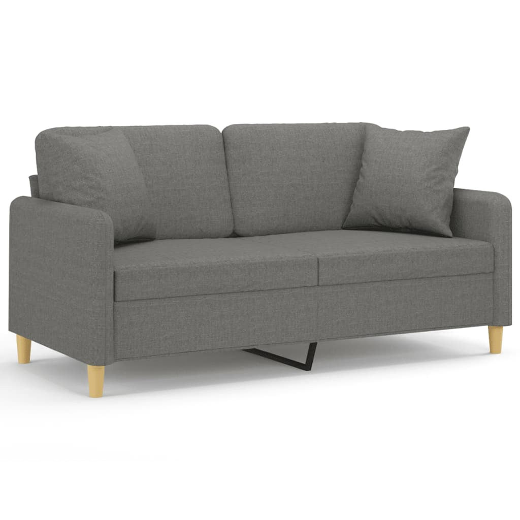 2-Seater Sofa Dark Gray Fabric Y939