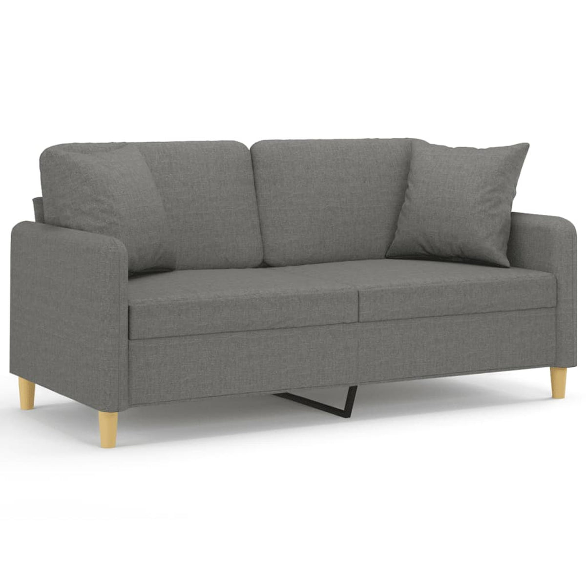 2-Seater Sofa Dark Gray Fabric Y939