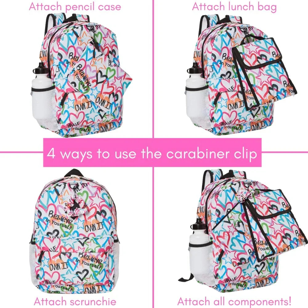6 Piece Backpack Set with Lunch Box and Water Bottle R693