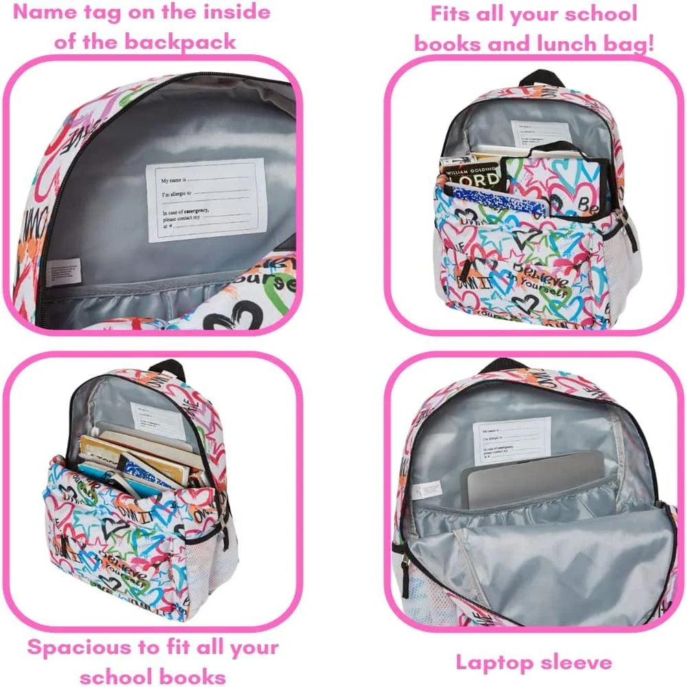 6 Piece Backpack Set with Lunch Box and Water Bottle R693
