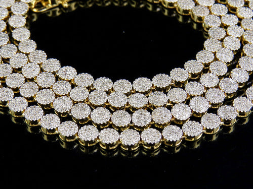 10K Yellow Gold Diamond Pave Chain Necklace I18086
