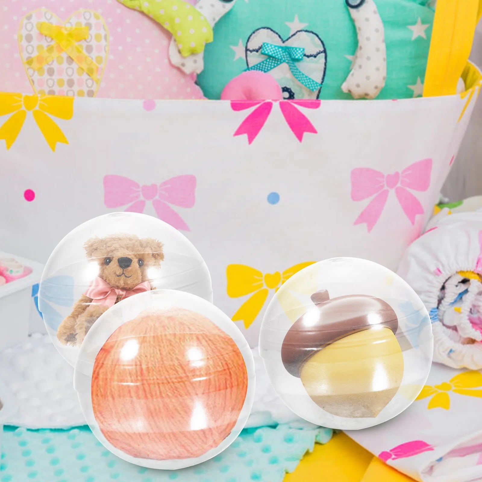 100 pcs Plastic Transparent Fillable Balls R3439