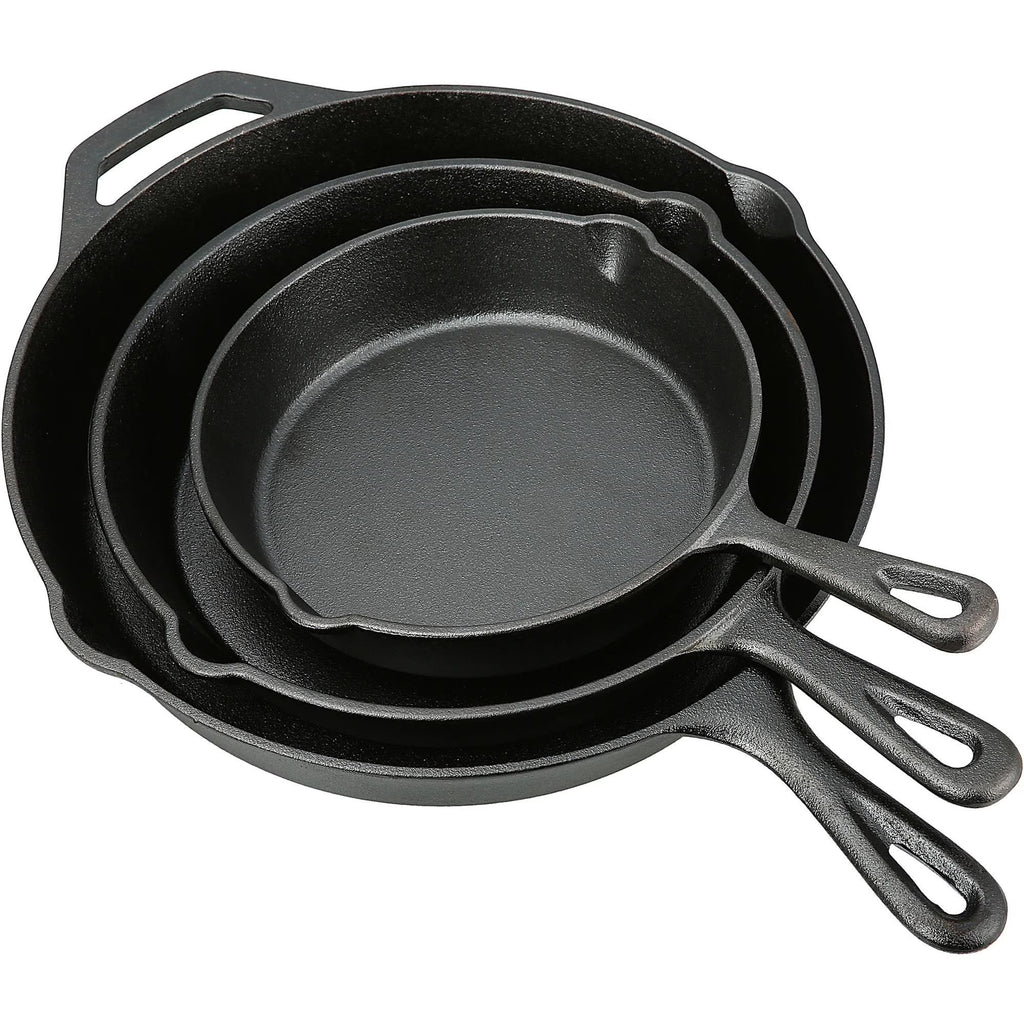 3 Piece Cast Iron Skillet Set, Pre-seasoned M90252