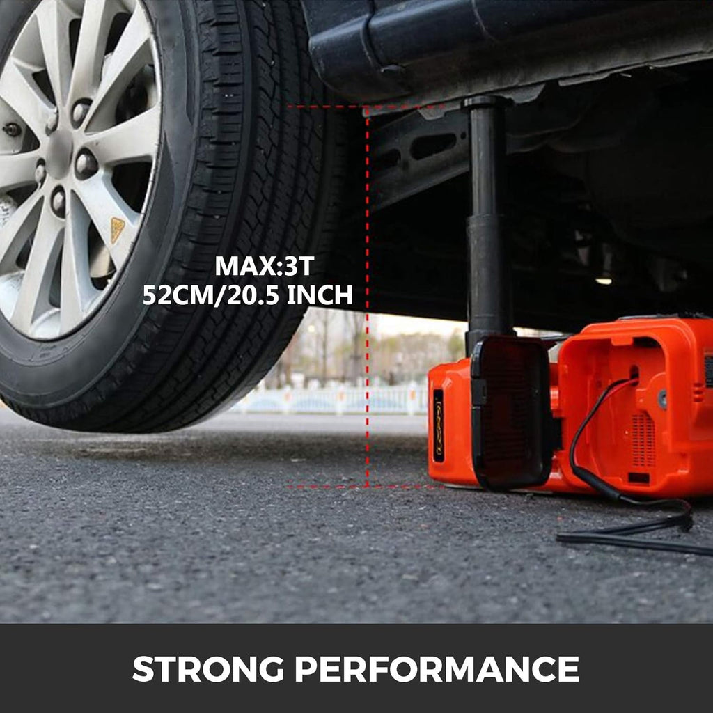 Electric Car Jack 3 Ton with Tire Inflator Pump and Electric Wrench E18711