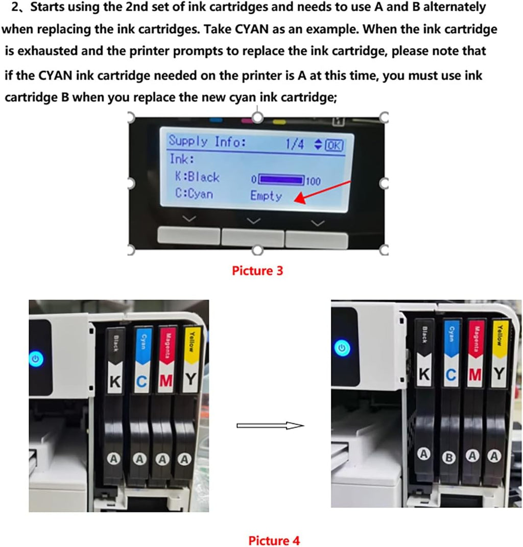 Sublimation Ink Cartridge 4-Pack for Sawgrass Virtuoso SG500 SG1000 Printer E9574
