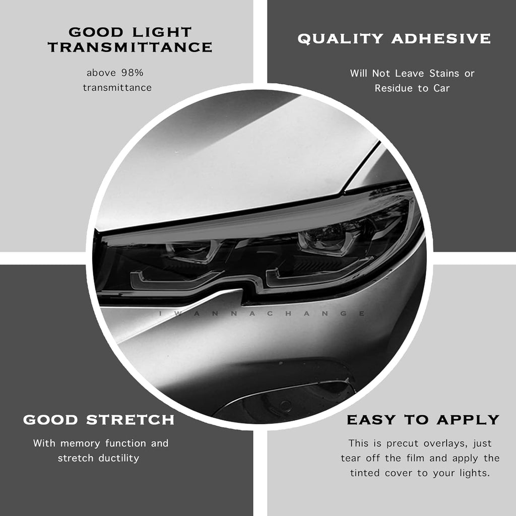 Gloss Dark Smoke Precut Vinyl Overlay Tint Kit Film X82657