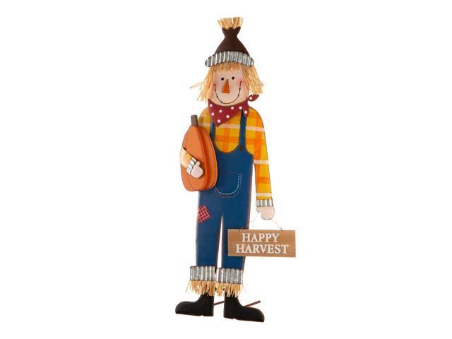 Orange and Blue Scarecrow Yard Stake Sign Decor P9973