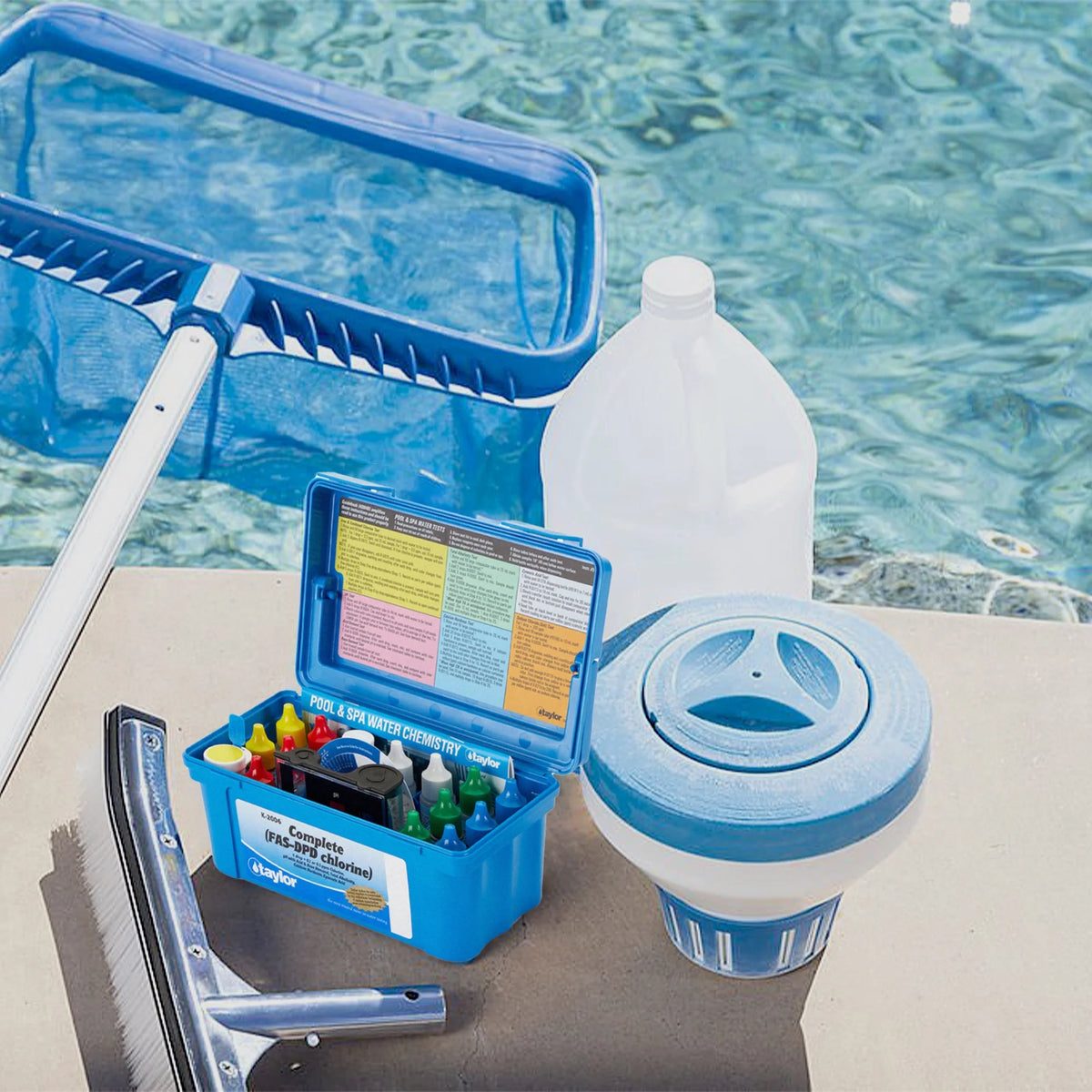 Complete Swimming Pool Water Test Kit Chlorine pH Alkalinity T36989