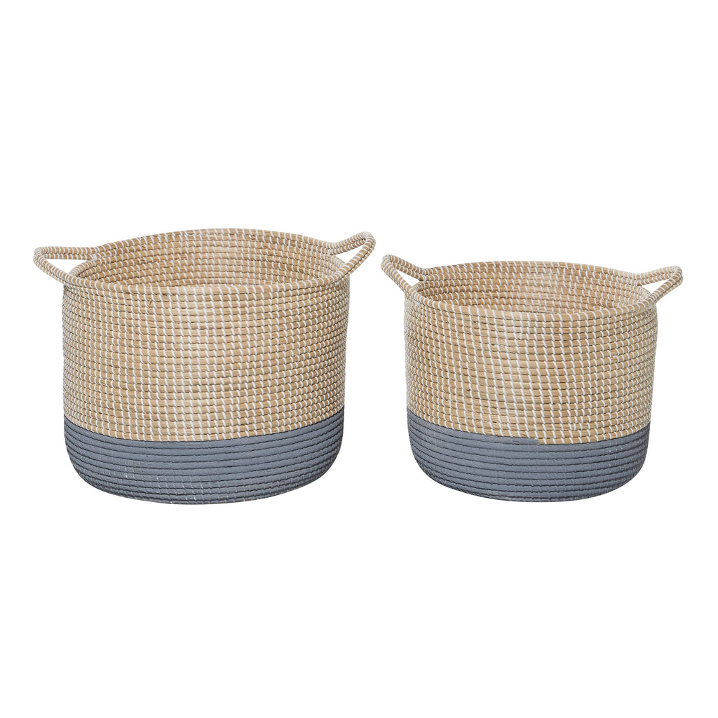 Set of 2 Brown Sea Grass Storage Basket D778