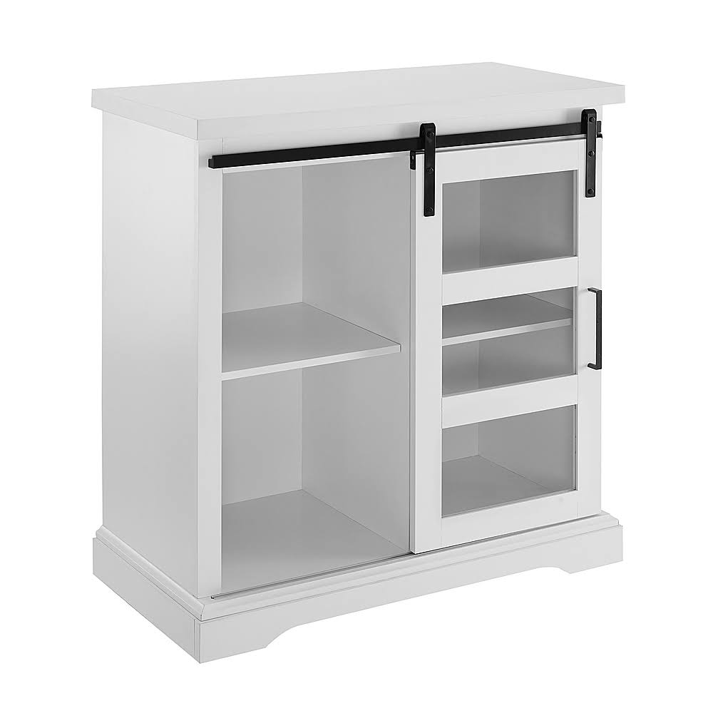 White Sliding Glass Door Buffet Cabinet Y60366