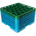 Green 30 Compartment Glass Rack with 4 Integrated Extenders E68811