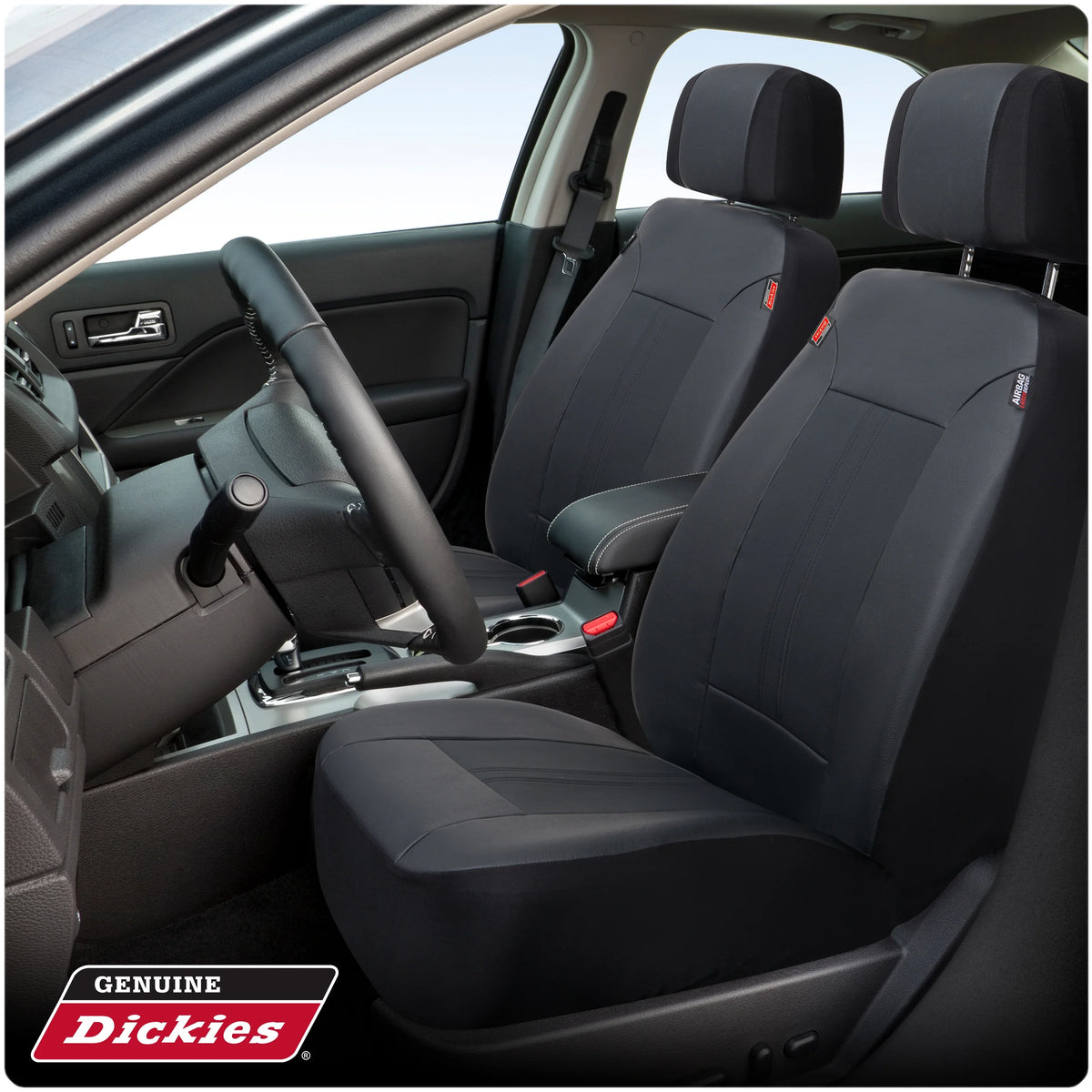 3 Piece Vegan Leather Seat Covers Black V21338