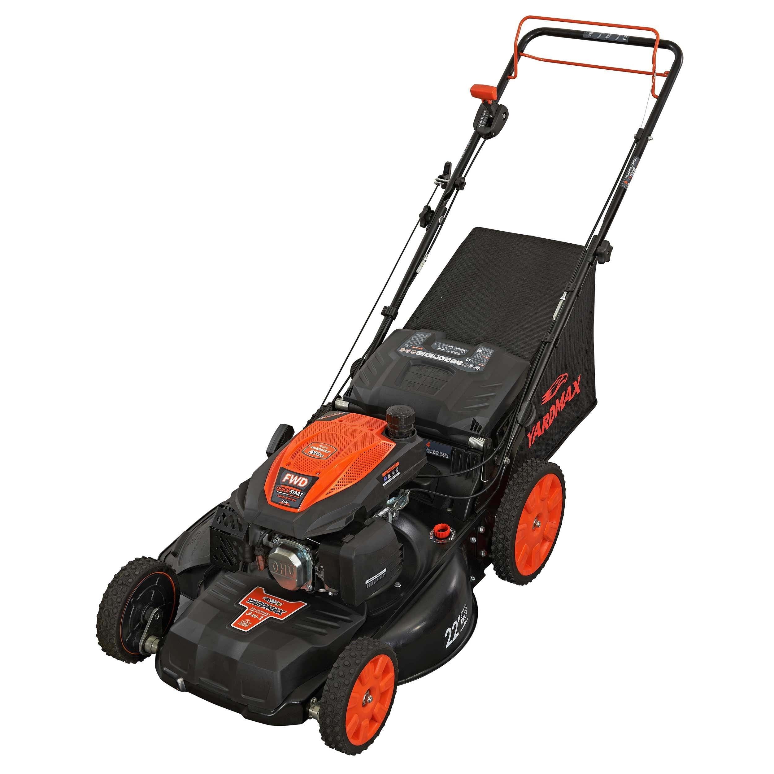 22 in. 201cc 3-in-1 Gas Walk Behind Self Propelled Lawn Mower N24414