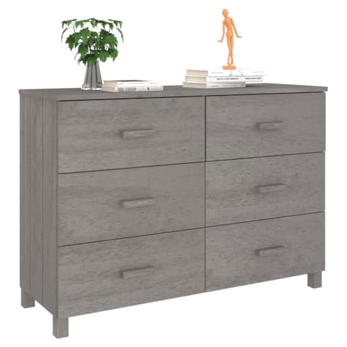 Light Gray Solid Wood Pine Sideboard U964