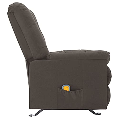 Brown Fabric Reclinable Massage Wingback Chair D32883