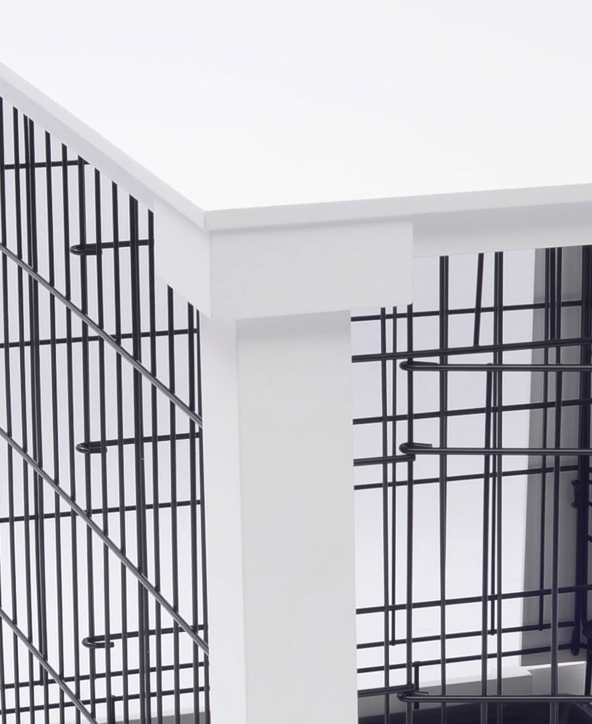 Medium White Cage with Crate Cover K61985
