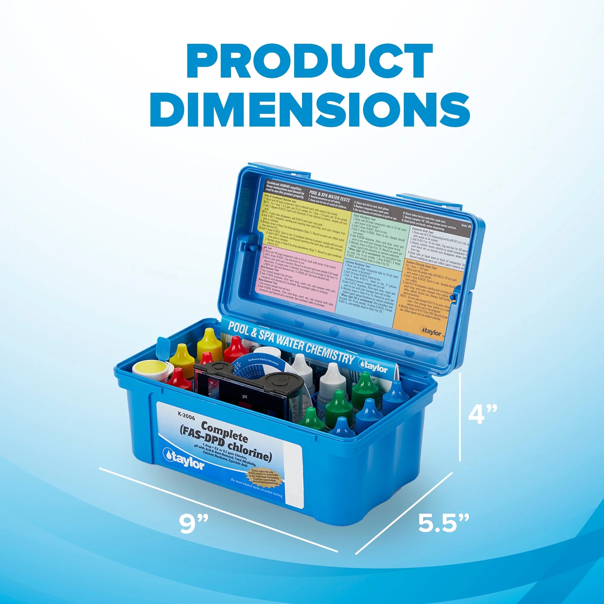 Complete Swimming Pool Water Test Kit Chlorine pH Alkalinity T36989