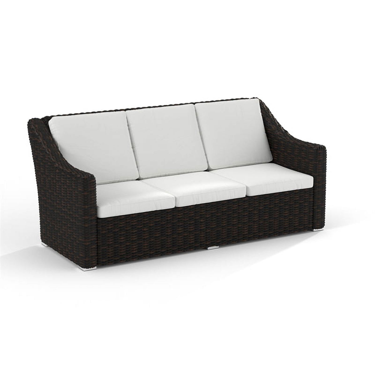 Beige Cast Iron Outdoor Wicker Sofa J50416