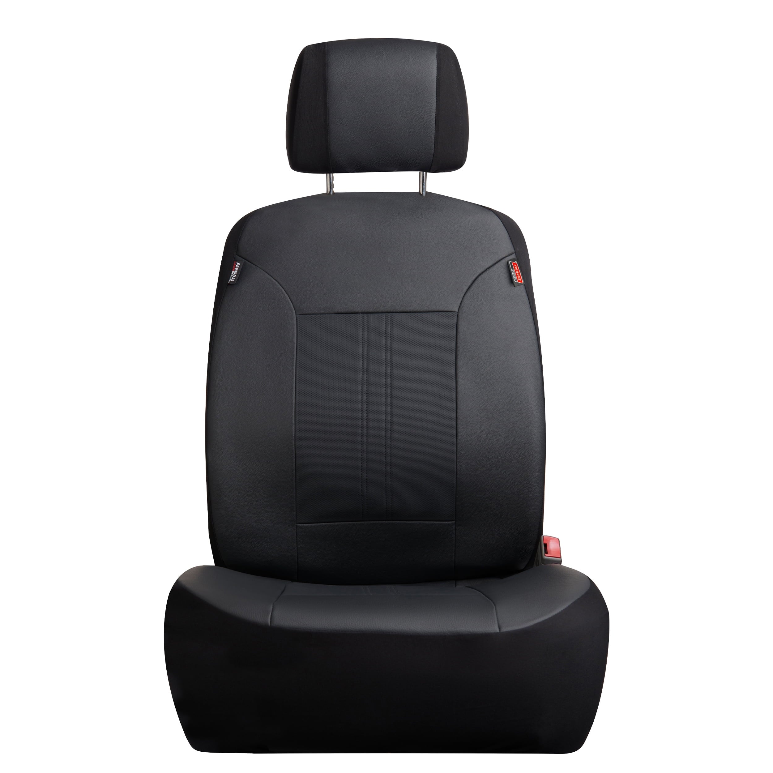 3 Piece Vegan Leather Seat Covers Black V21338