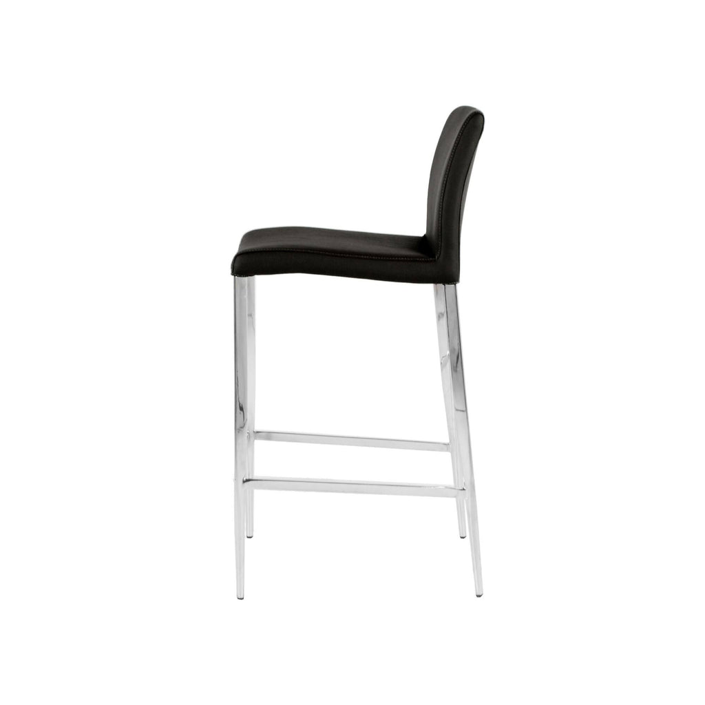 White Leatherette Chrome Counter Stool O1722