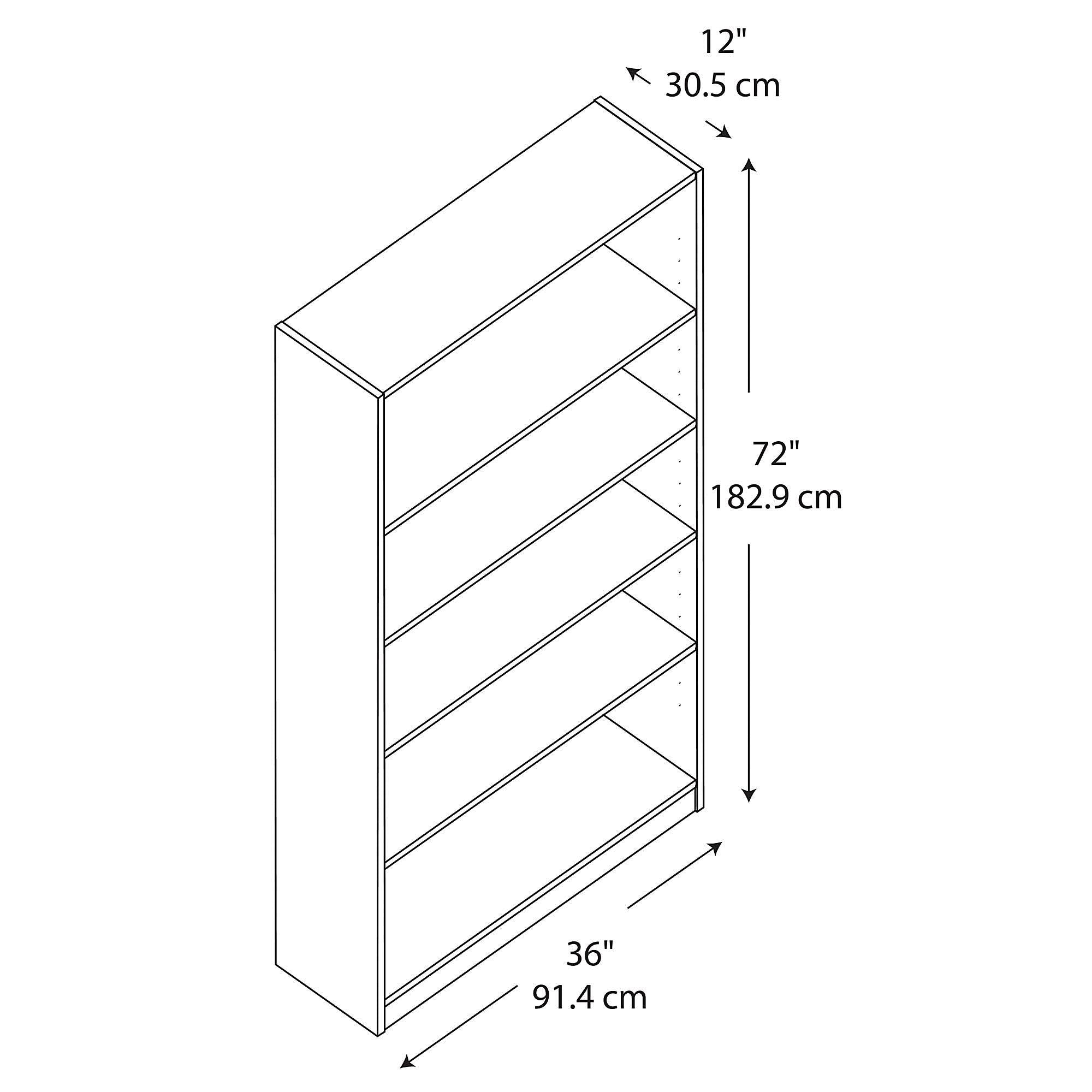Red 5 Shelf Bookcase B6576