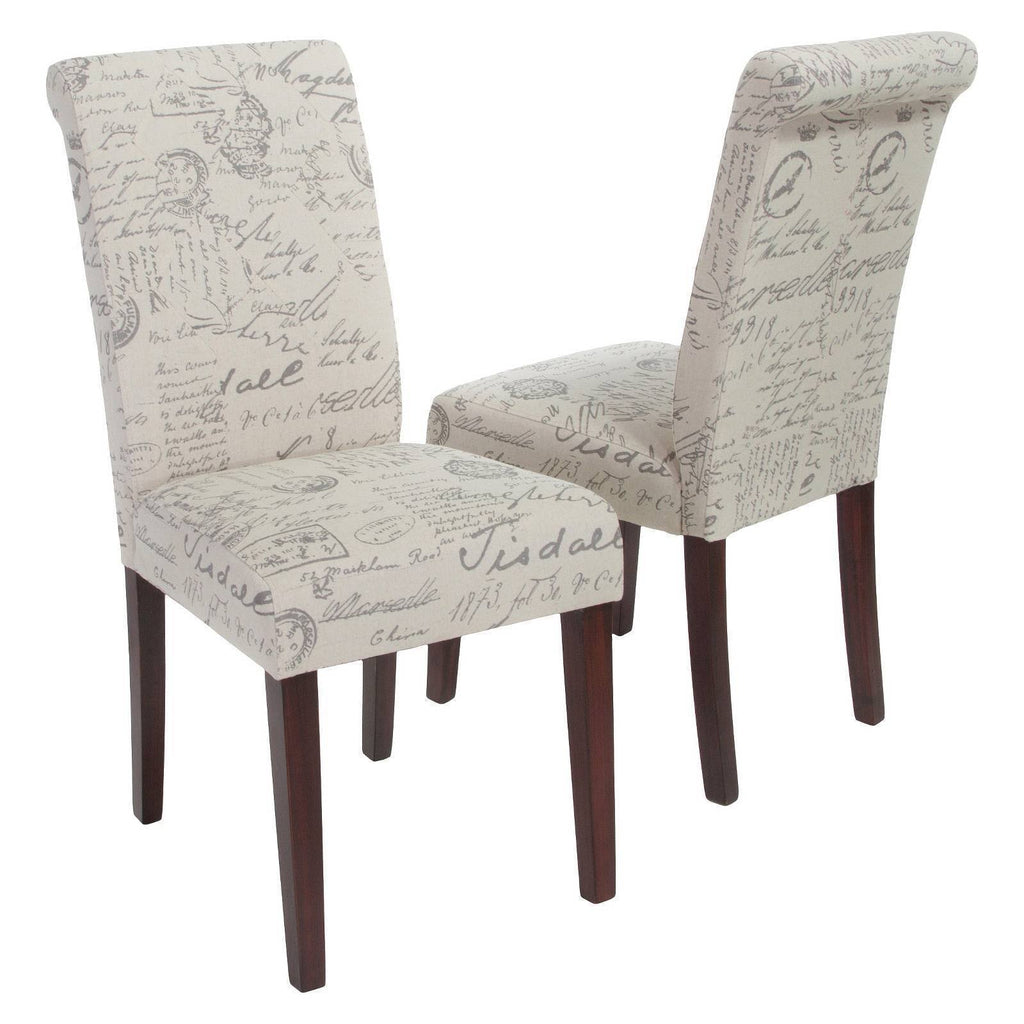 Beige Linen Dining Chair Set of 2 B3222