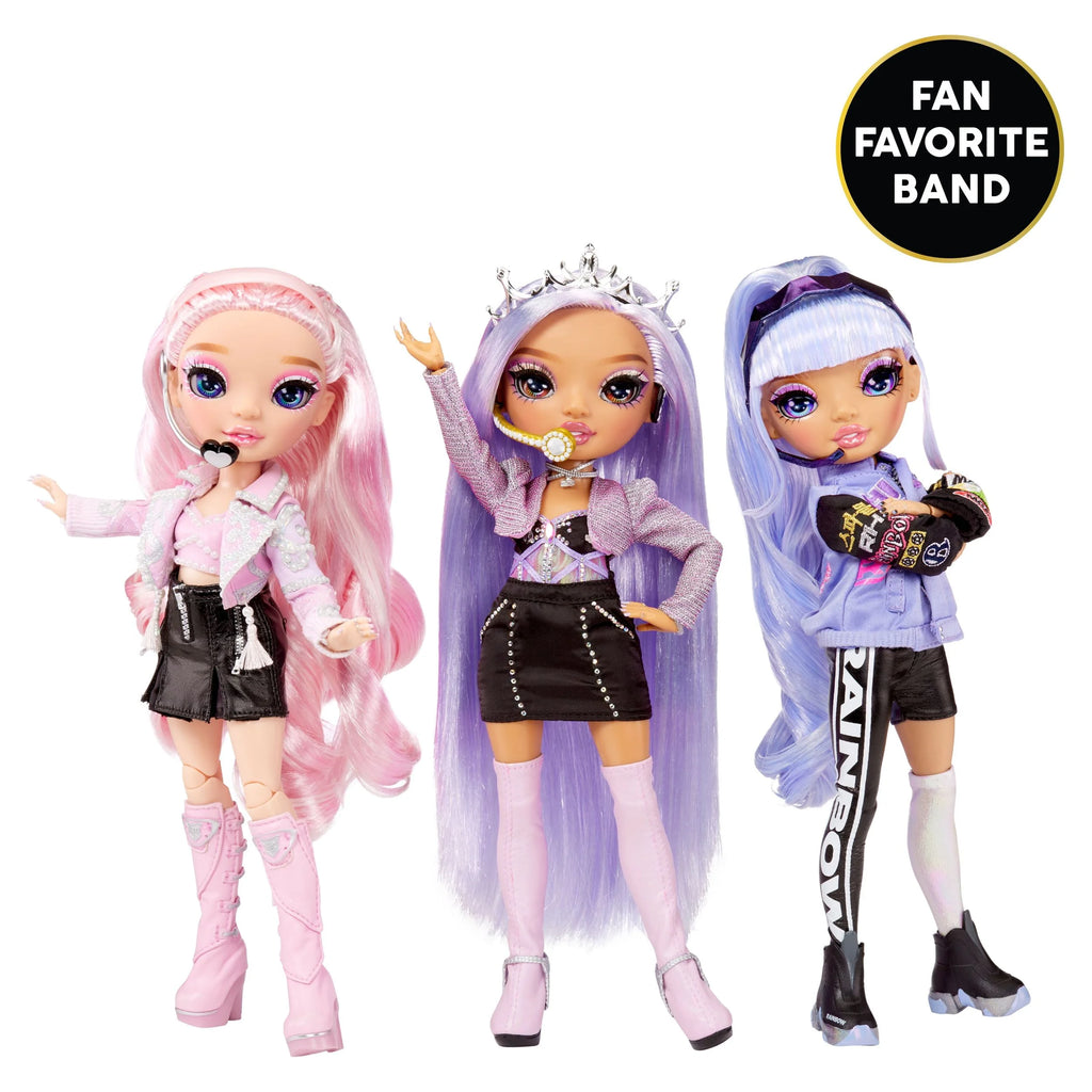 Purple Lilac Fashion Doll with 2 Designer Outfits and Microphone Headset Y846