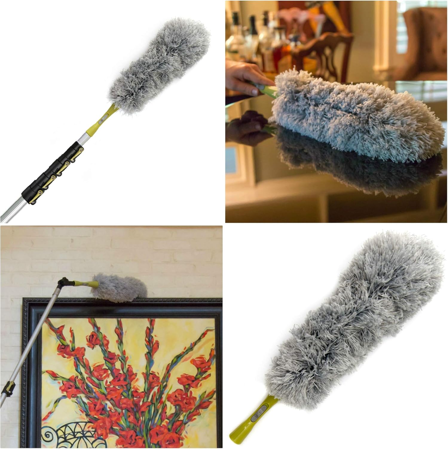Dusting Kit with Telescopic Pole and Microfiber Feather Duster P57131