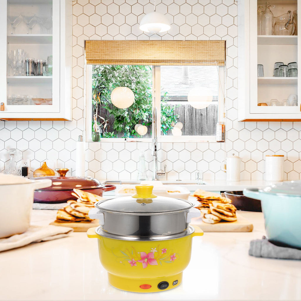 20cm Double Layers Electric Steamer Pot with UK Plug G8669