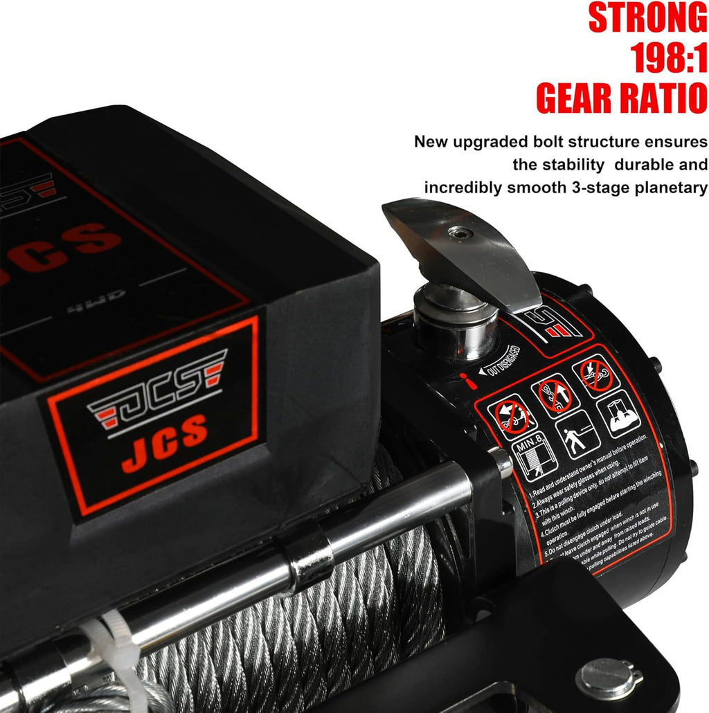 12000 lb 12V Electric Winch with Steel Wire Cable and Wireless Remote J313136