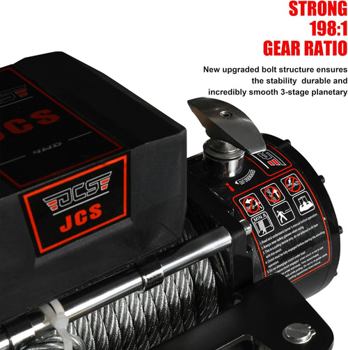 12000 lb 12V Electric Winch with Steel Wire Cable and Wireless Remote J313136