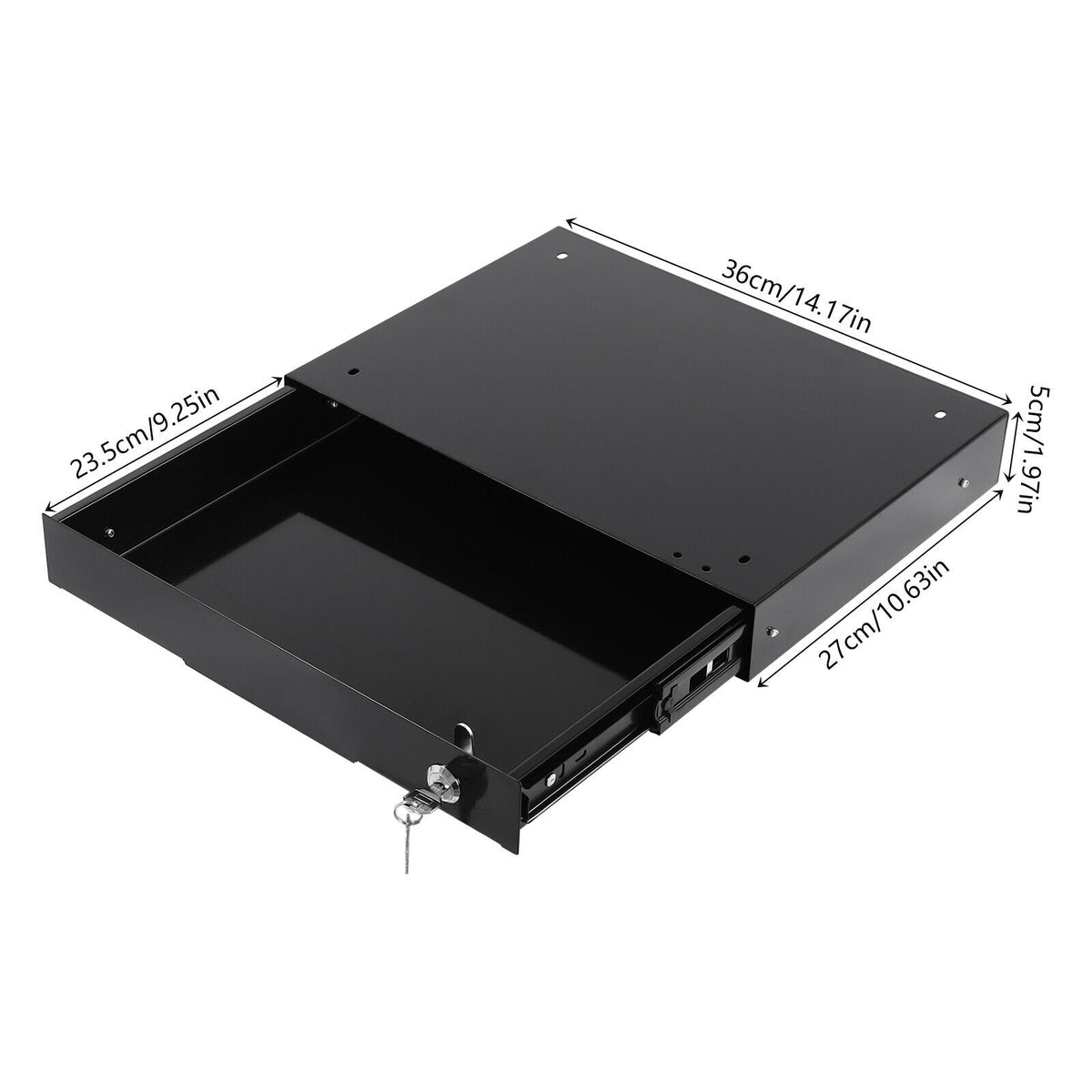 Black Sliding Drawer Storage Tray with Keys P70643