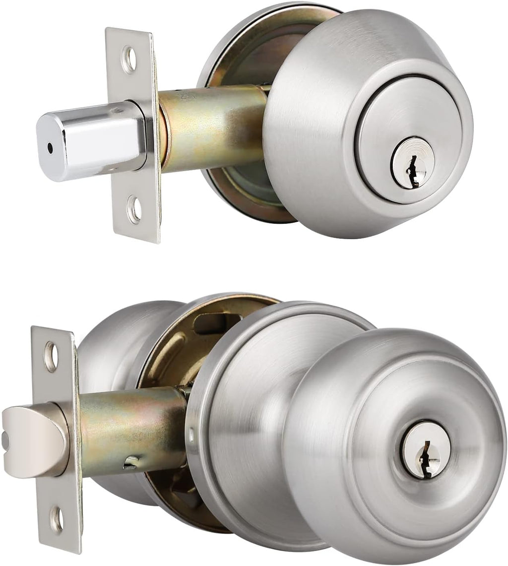 3 Pack Keyed Alike Oil Rubbed Bronze Door Knob and Deadbolt Set V982025