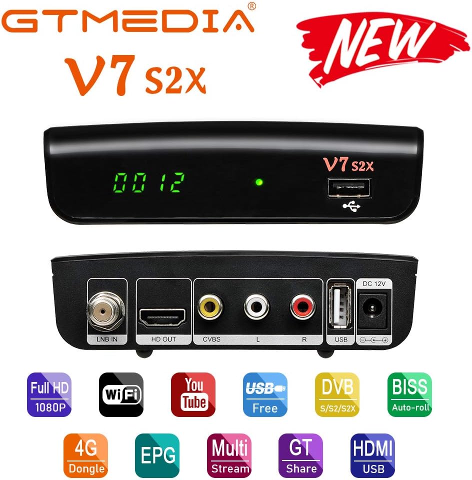 V7S2X HD 1080P FTA DVB-S2X H.265 HEVC 8bit Digital Satellite TV Receiver Pack of 2 F149